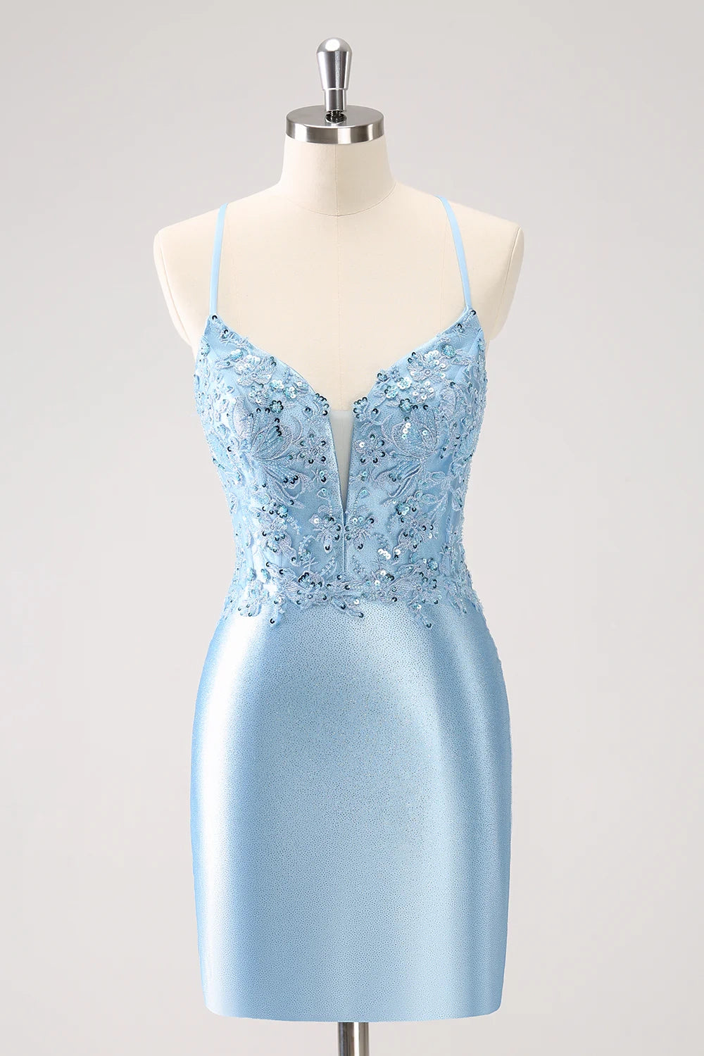DingJi Wedding Elegant and Charming Sparkling Lace Tight Short Homecoming Dresses